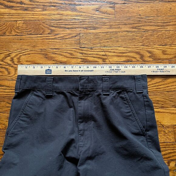Uniqlo U Wide Straight Leg Trousers Pants Men's 32 Black Cotton Chinos Casual - Picture 5 of 9